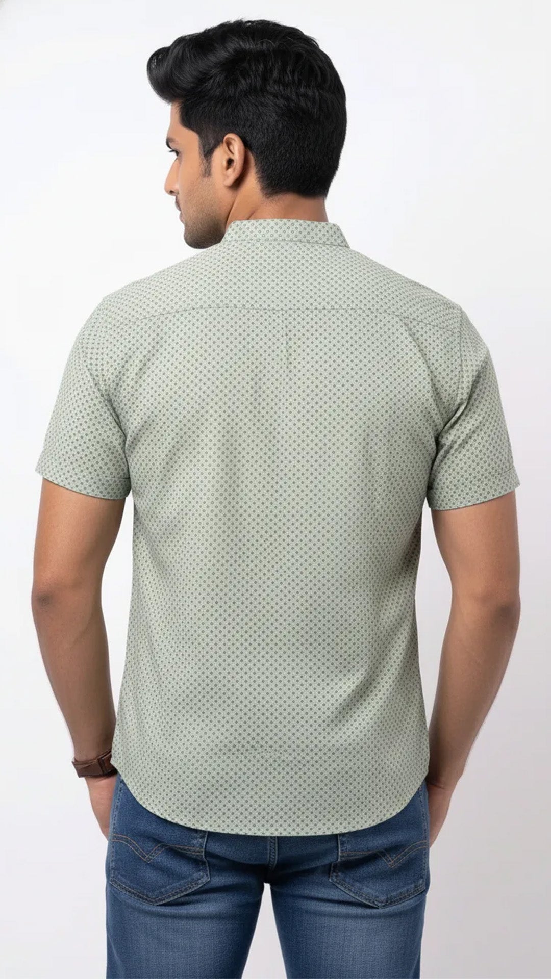 Slim Fit Cotton Printed S/S Shirt
