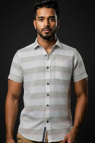Slim Fit Horizontal Stripes - S/S Shirt