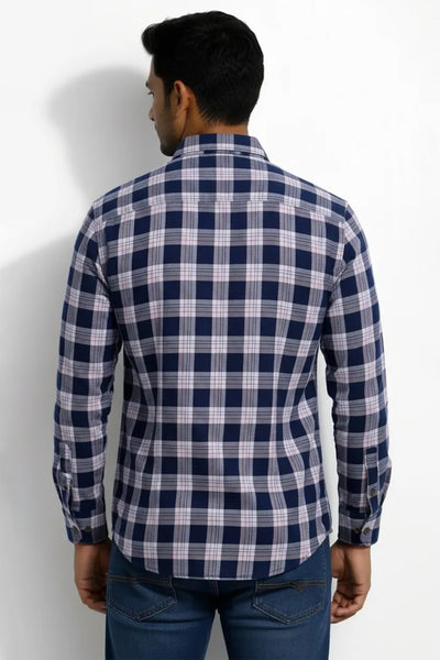 Slim Fit Cotton Checks L/S Shirt