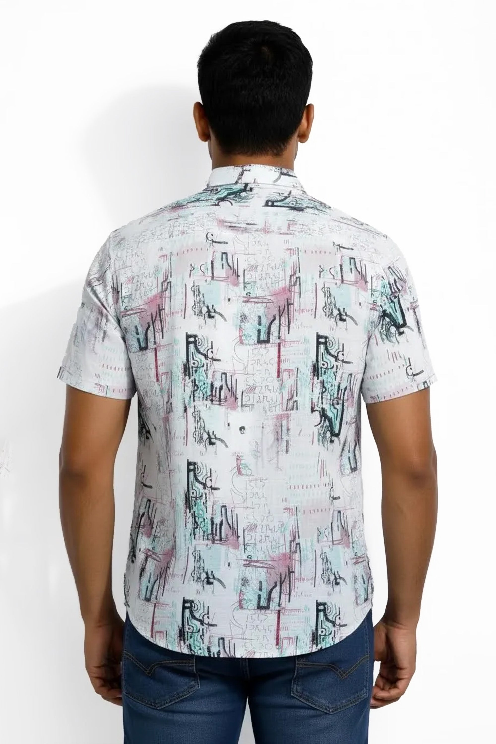 Slim Fit Cotton Printed S/S Shirt