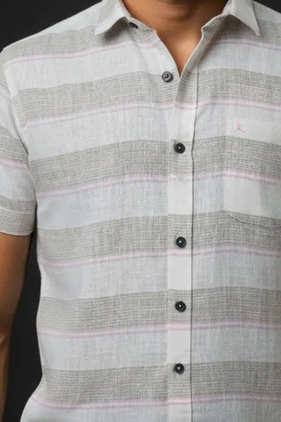 Slim Fit Horizontal Stripes - S/S Shirt