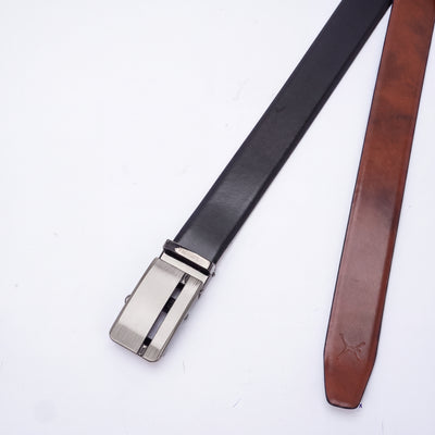 Italian Leather Auto Lock Belt - Black | Tan