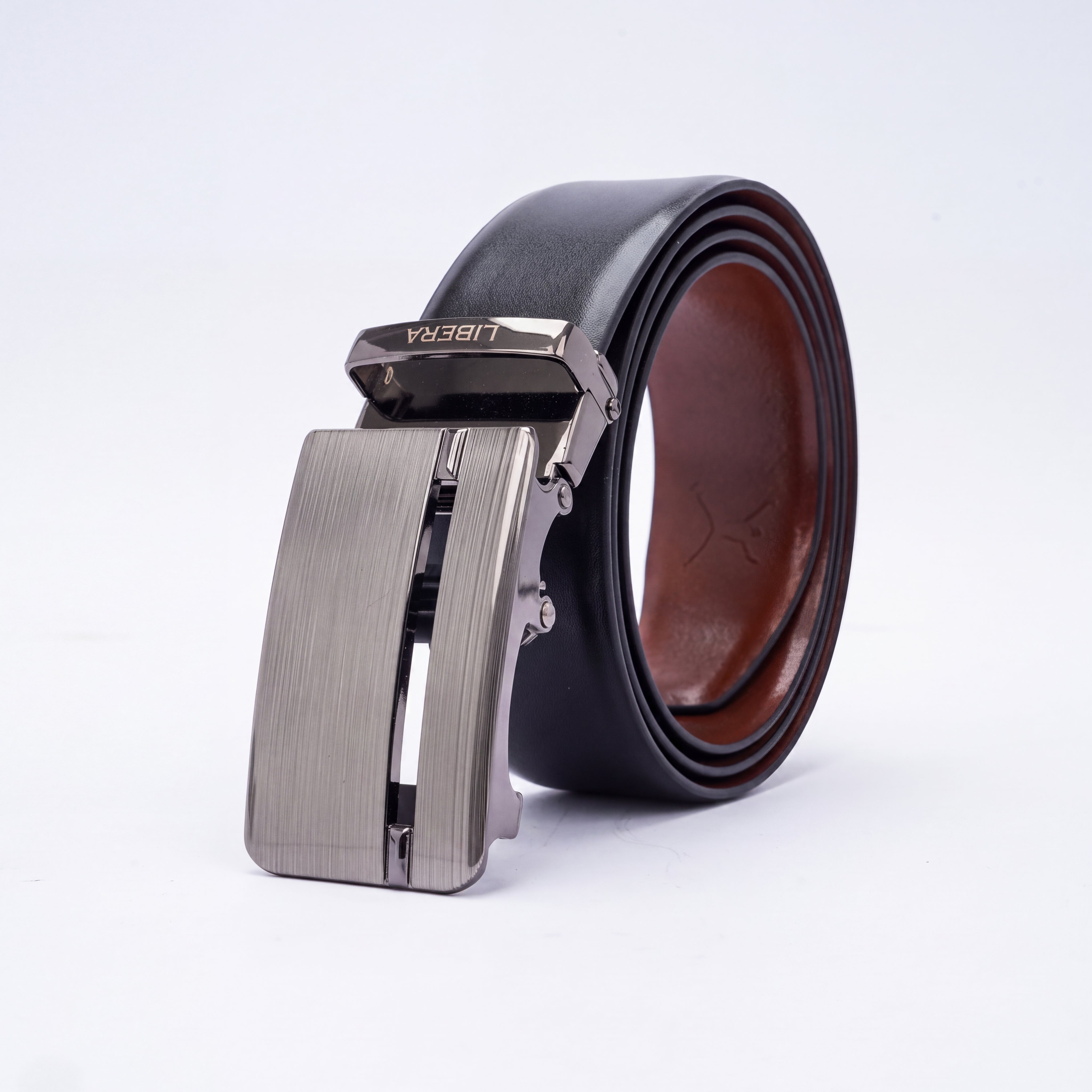 Italian Leather Auto Lock Belt - Black | Tan