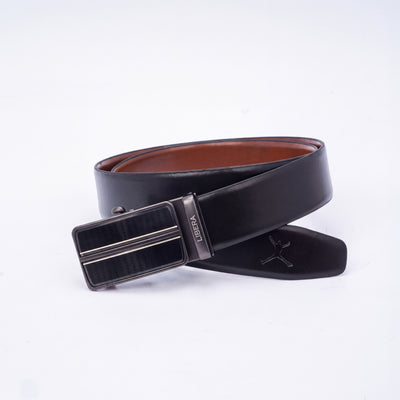 Italian Leather Auto Lock Belt - Black | Tan
