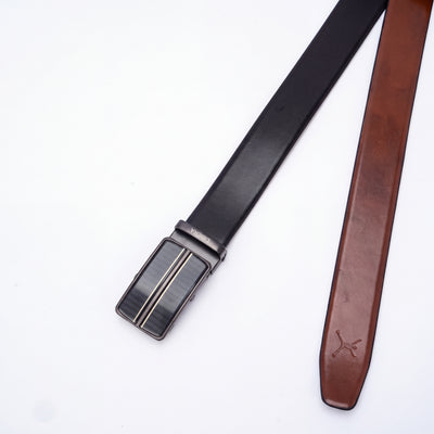 Italian Leather Auto Lock Belt - Black | Tan