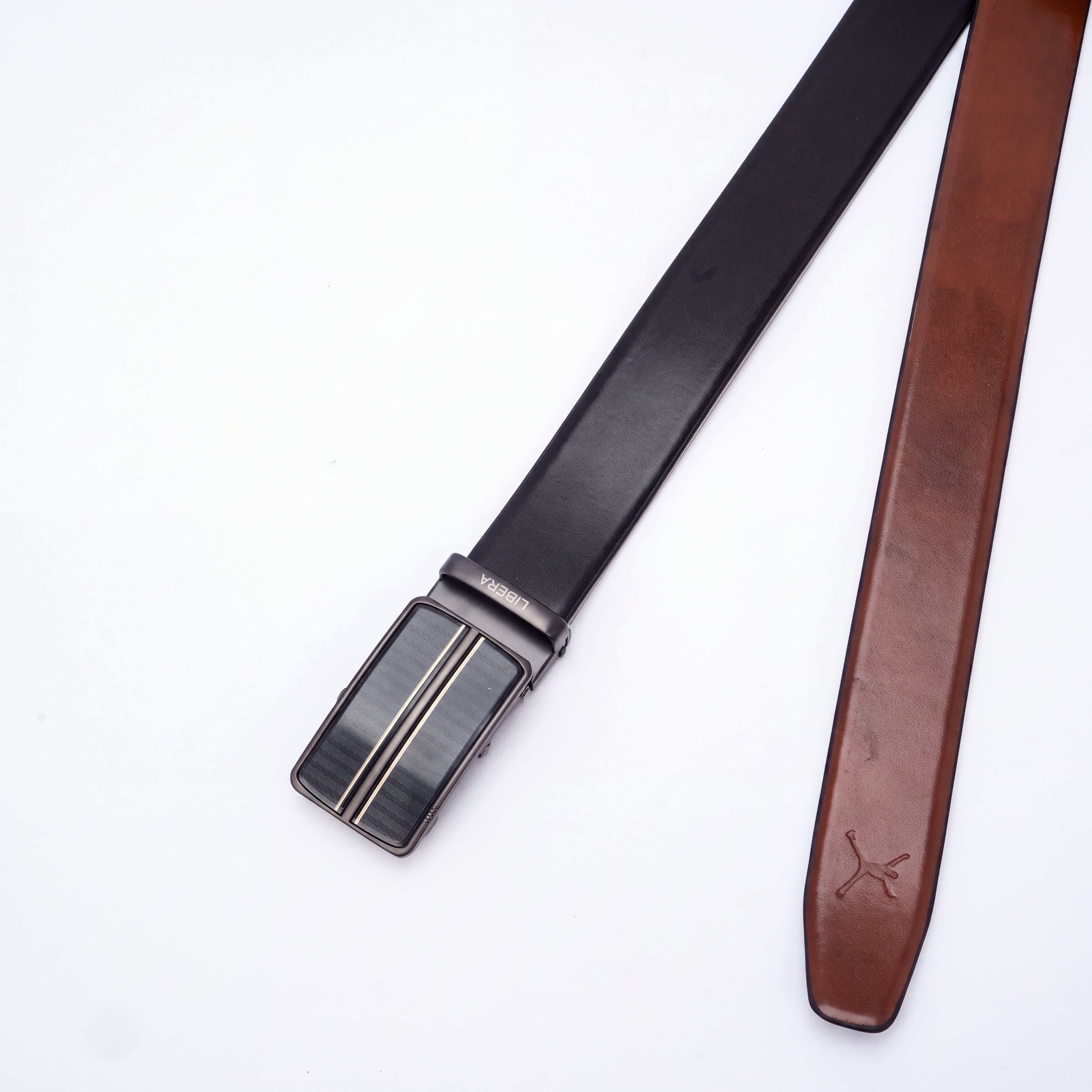 Italian Leather Auto Lock Belt - Black | Tan