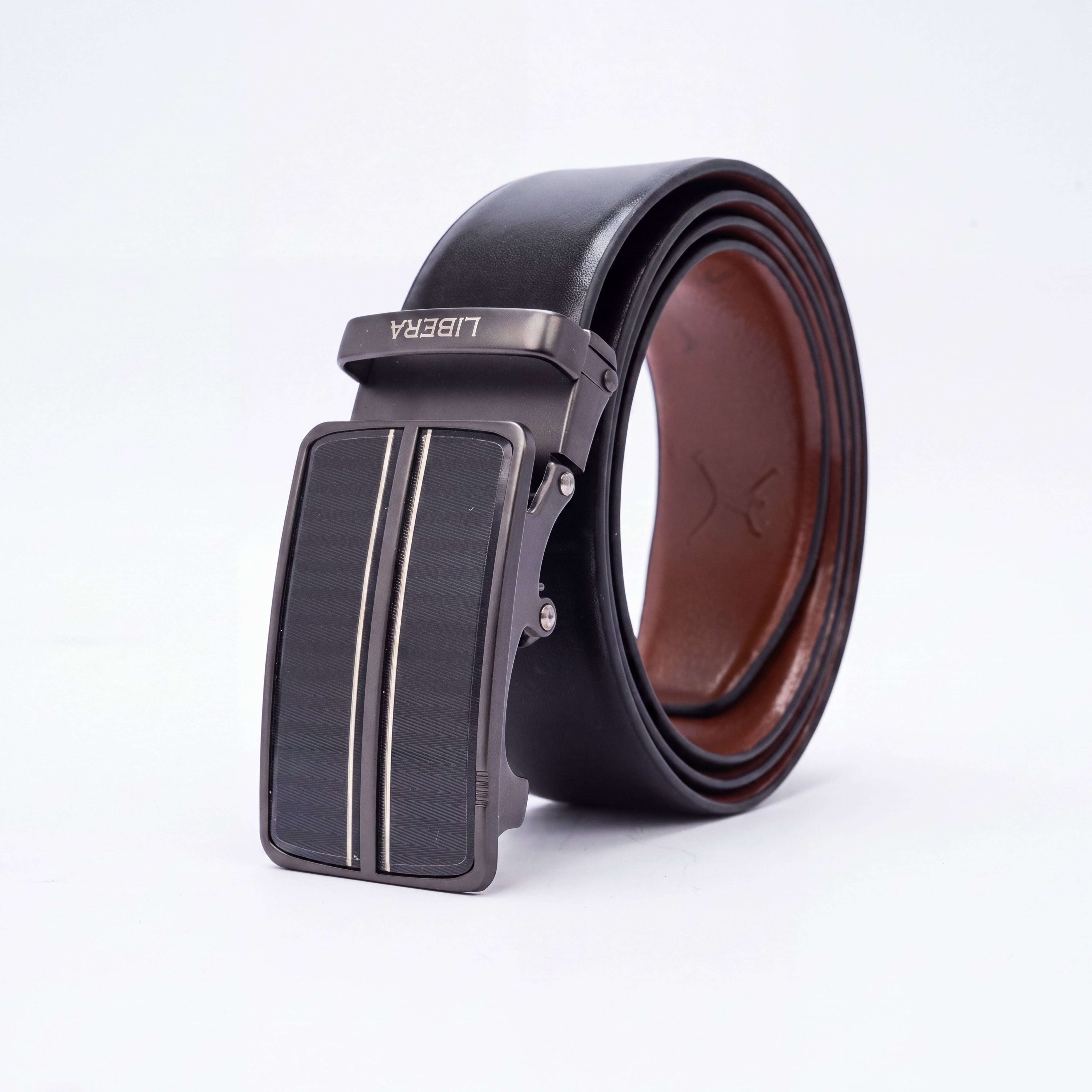 Italian Leather Auto Lock Belt - Black | Tan