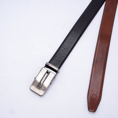 Italian Leather Auto Lock Belt - Black | Tan