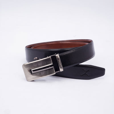 Italian Leather Auto Lock Belt - Black | Tan