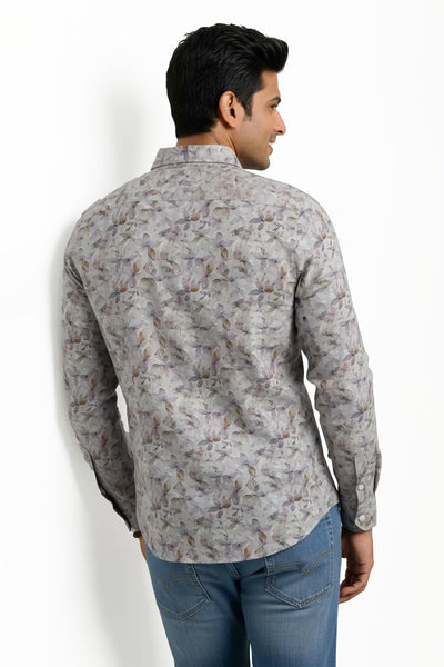 Slim Fit Cotton Printed L/S Shirt