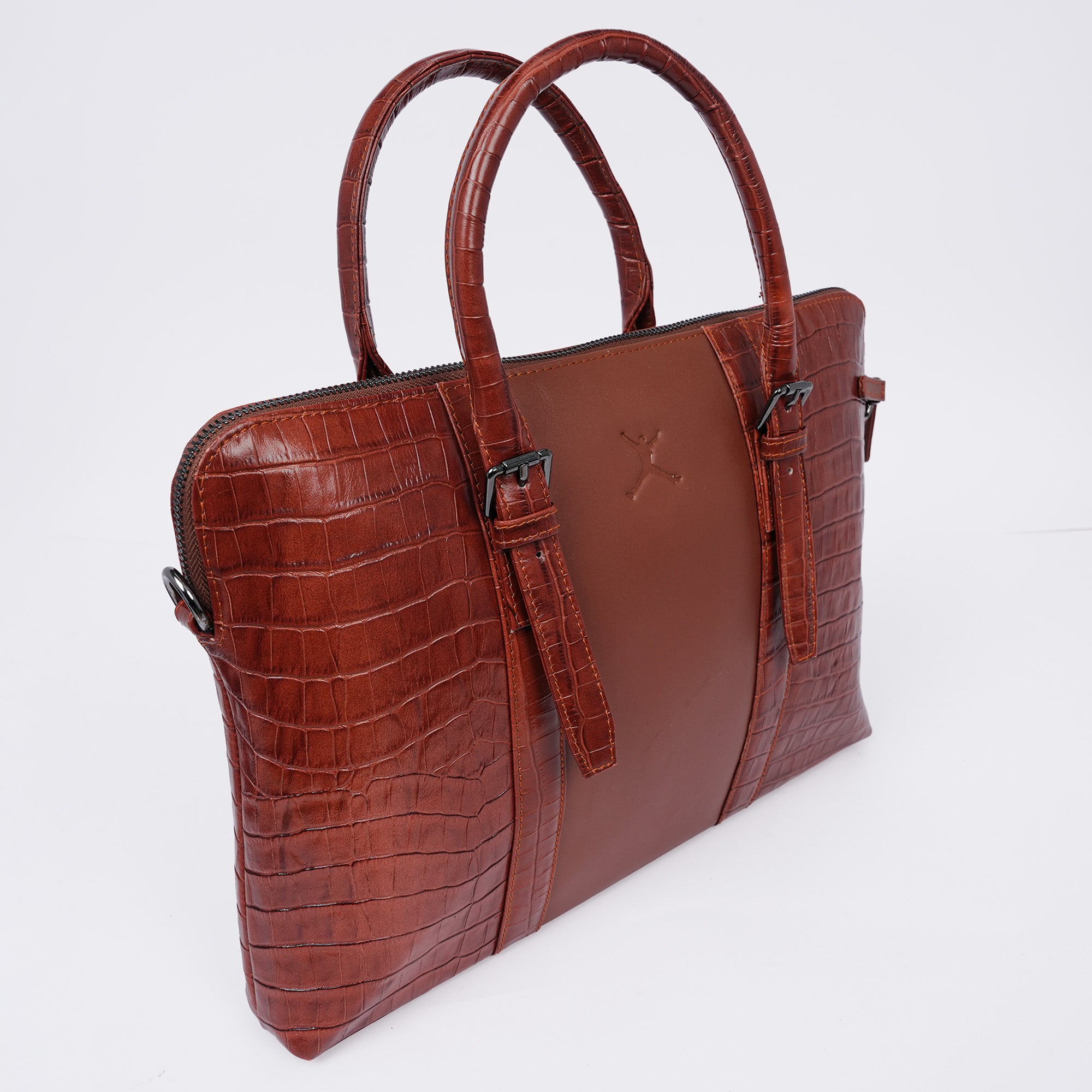 Italian Leather Executive Bag - Red Brown