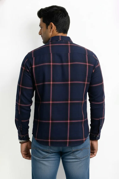 Slim Fit Cotton Checks L/S Shirt