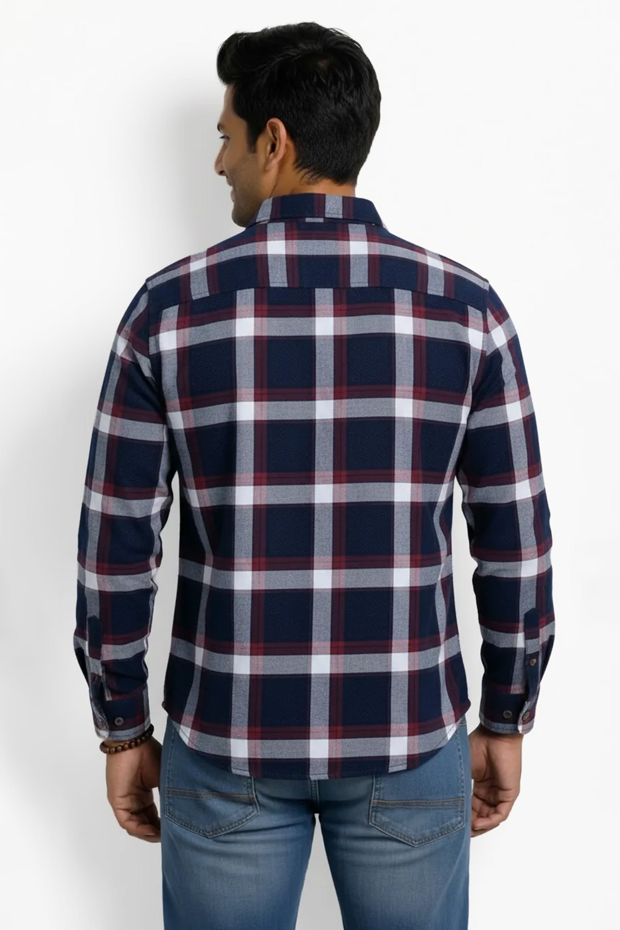 Slim Fit Cotton Checks L/S Shirt