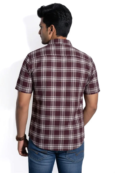 Slim Fit Cotton Checks S/S Shirt