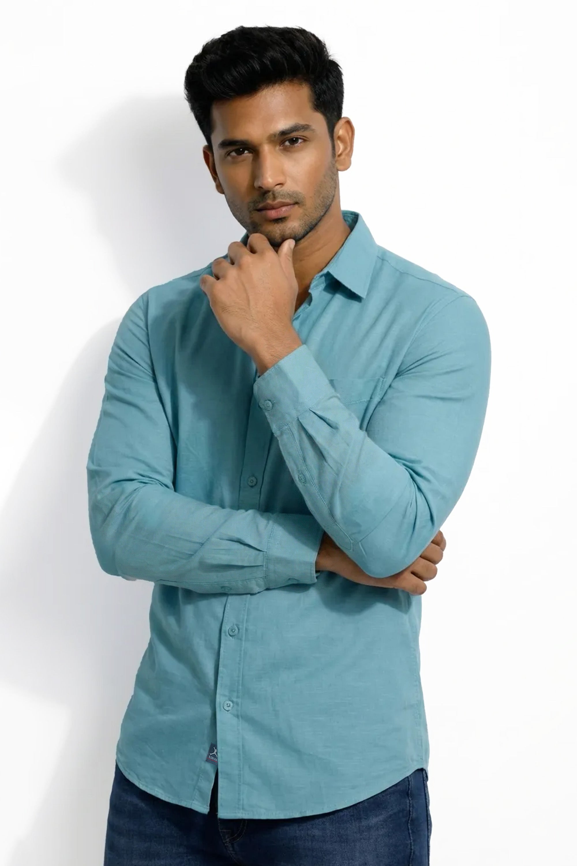 Slim Fit Cotton Linen L/S Shirt