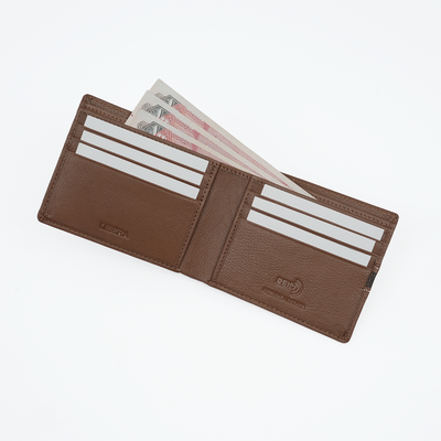 Genuine Leather RFID Wallet - Tan