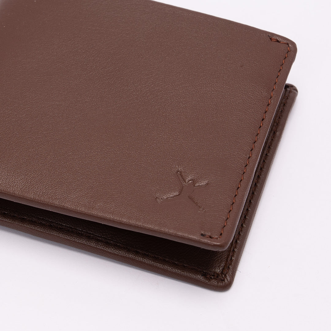 Italian Leather Hidden Pocket RFID Wallet - Tan