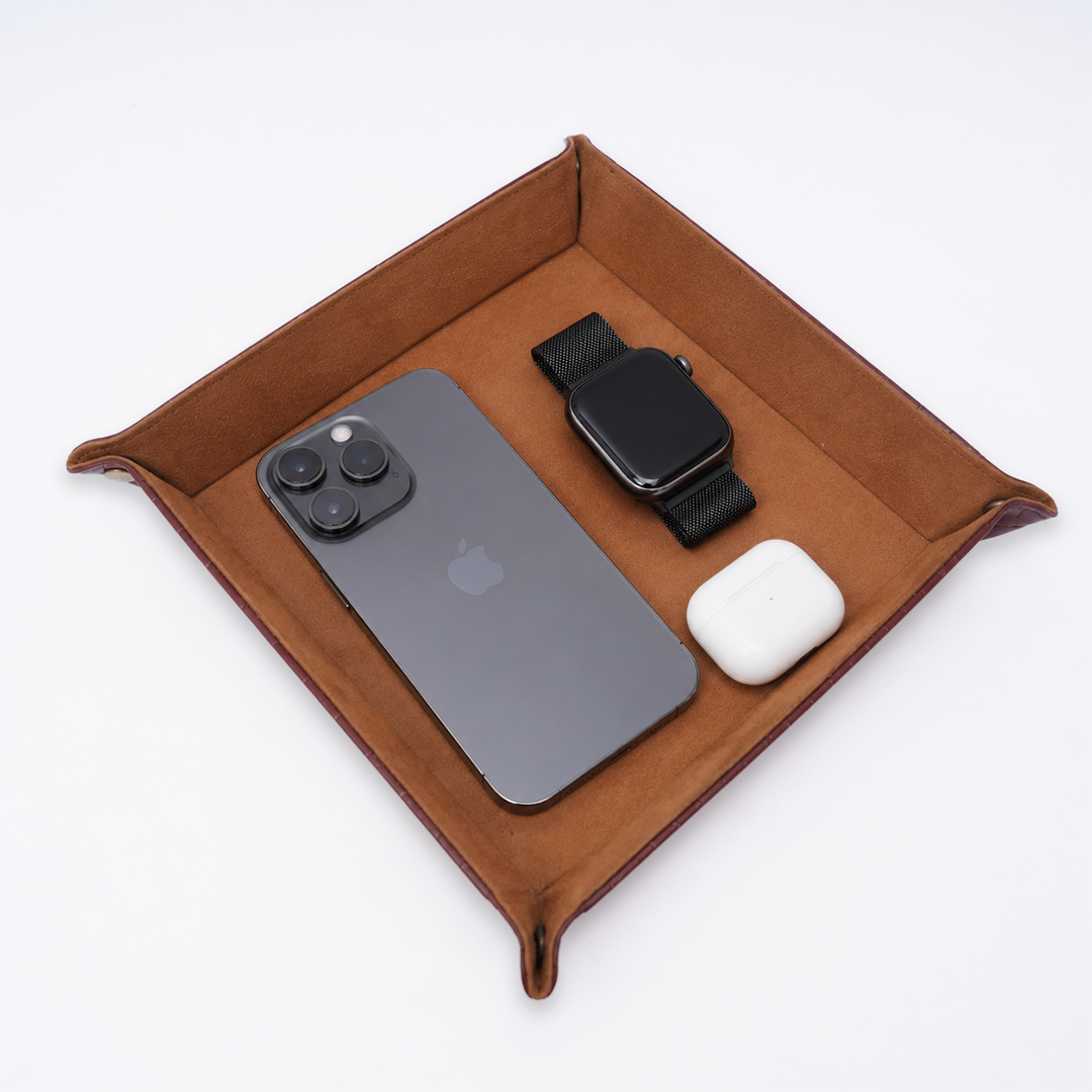 Italian Leather Tray Large - Tan
