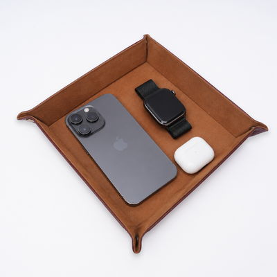 Italian Leather Tray Large - Tan