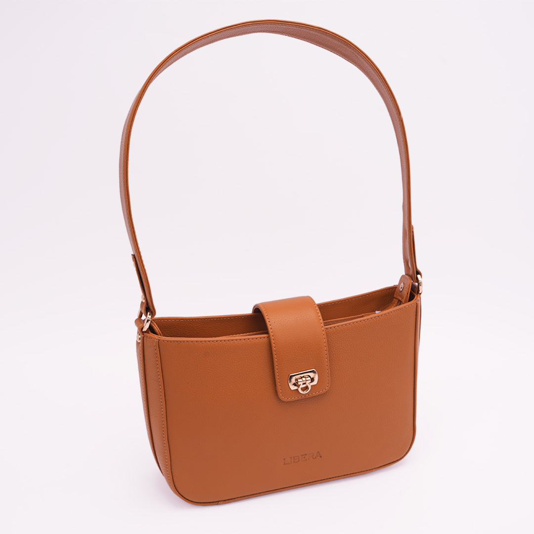 Italian Leather Ladies Shoulder Bag - Mustard