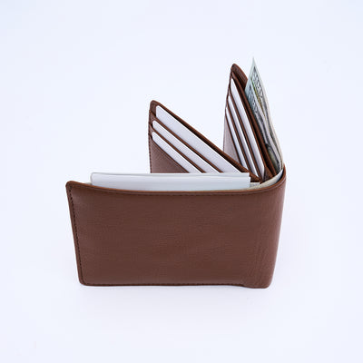 Genuine Leather RFID Wallet - Tan