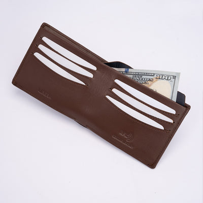 Italian Leather Hidden Pocket RFID Wallet - Tan