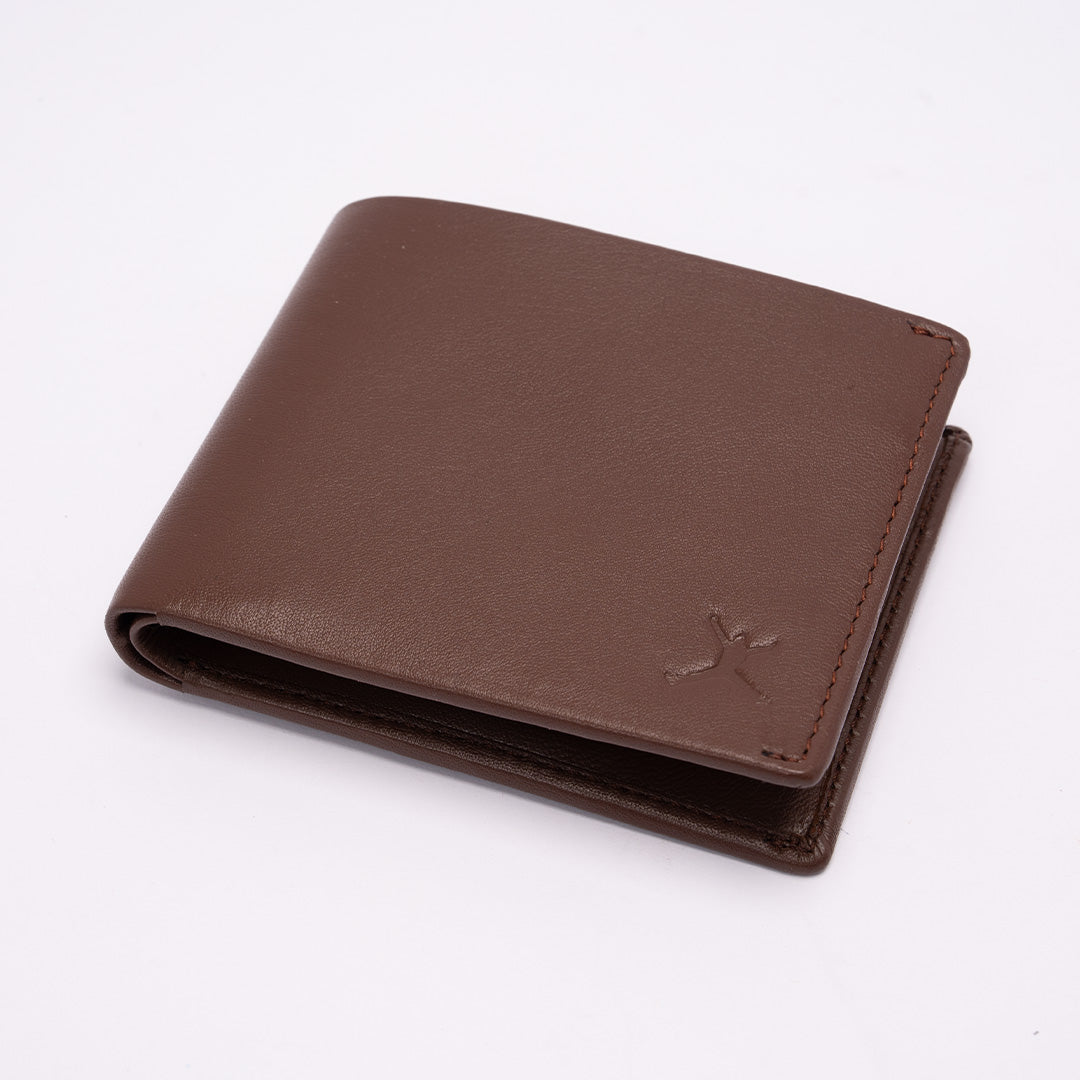 Italian Leather Hidden Pocket RFID Wallet - Tan