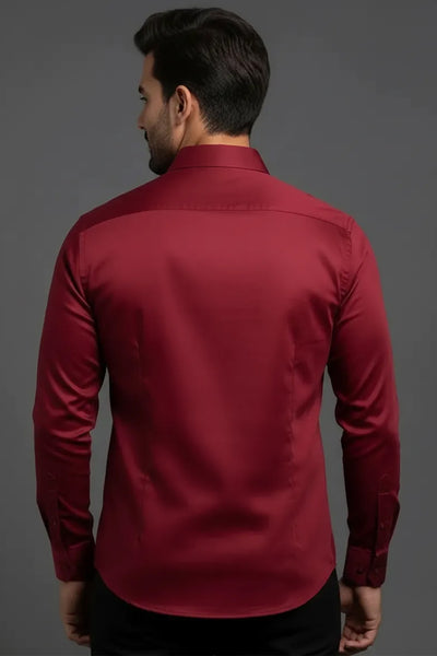 Slim Fit  Plain Shirt - L/S
