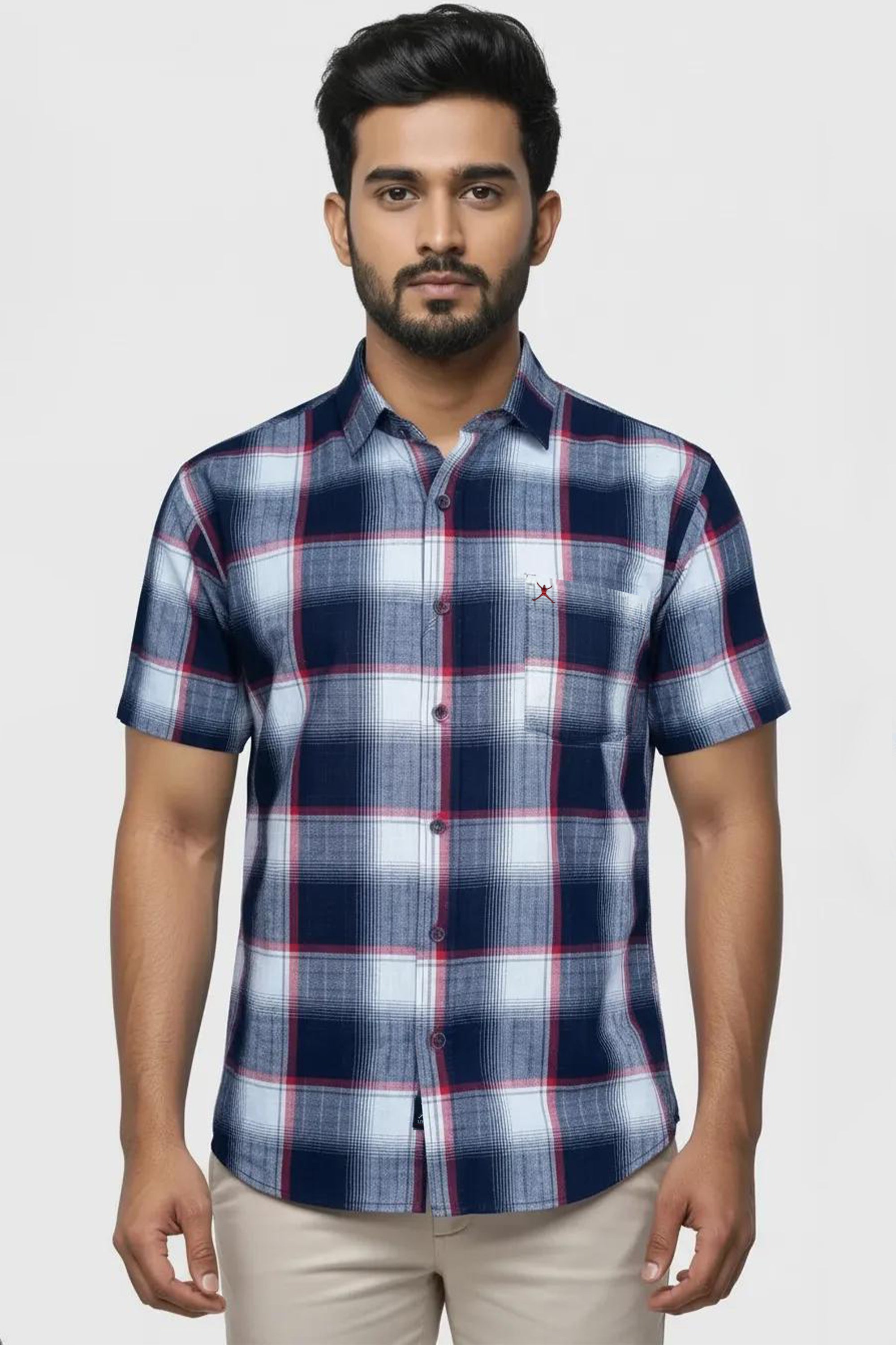 Slim Fit Cooton Check Shirt S/S