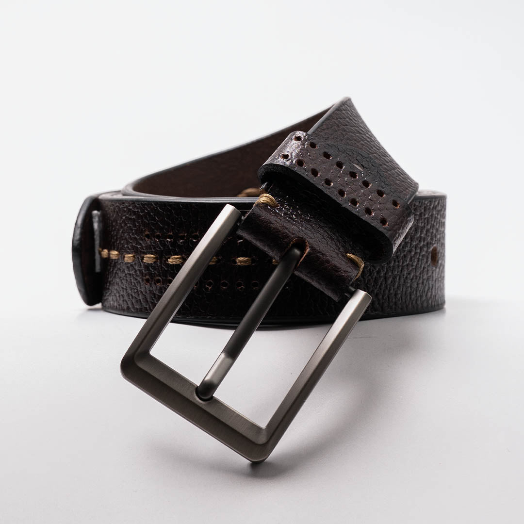 Gents Casual Leather Belt - Dark Brown