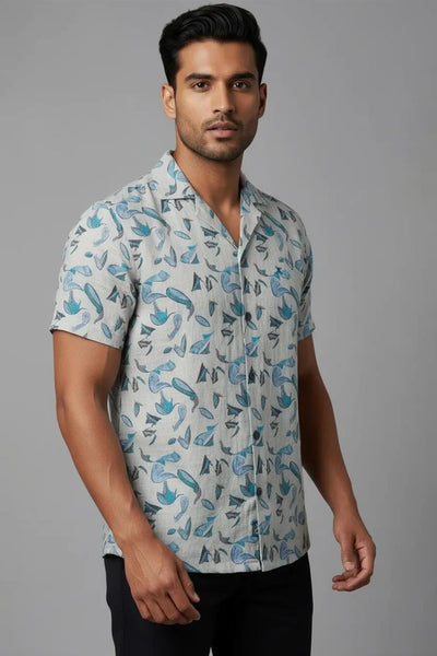 Slim Fit Printed Shirt S/S