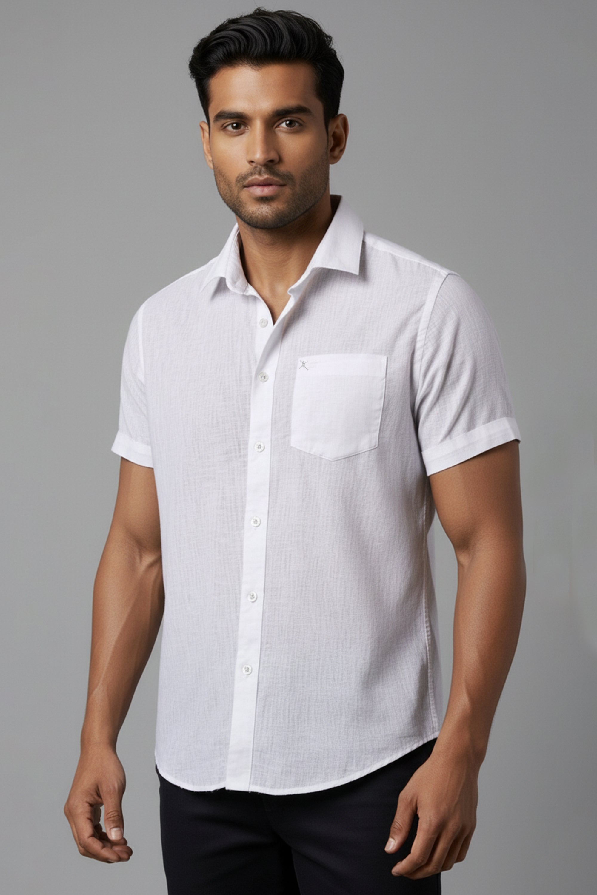 Slim Fit White S/S Shirt