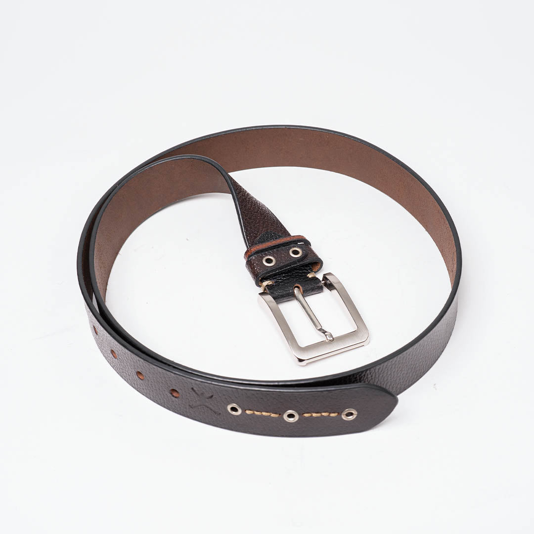 Gents Casual Leather Belt - Dark Brown