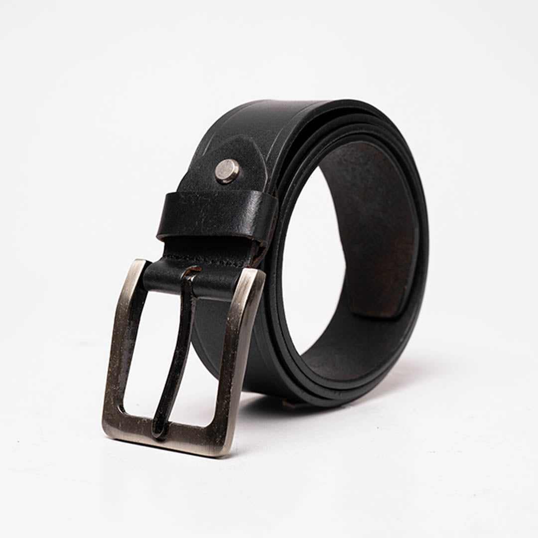 Gents Casual Leather Belt - Charcoal Black