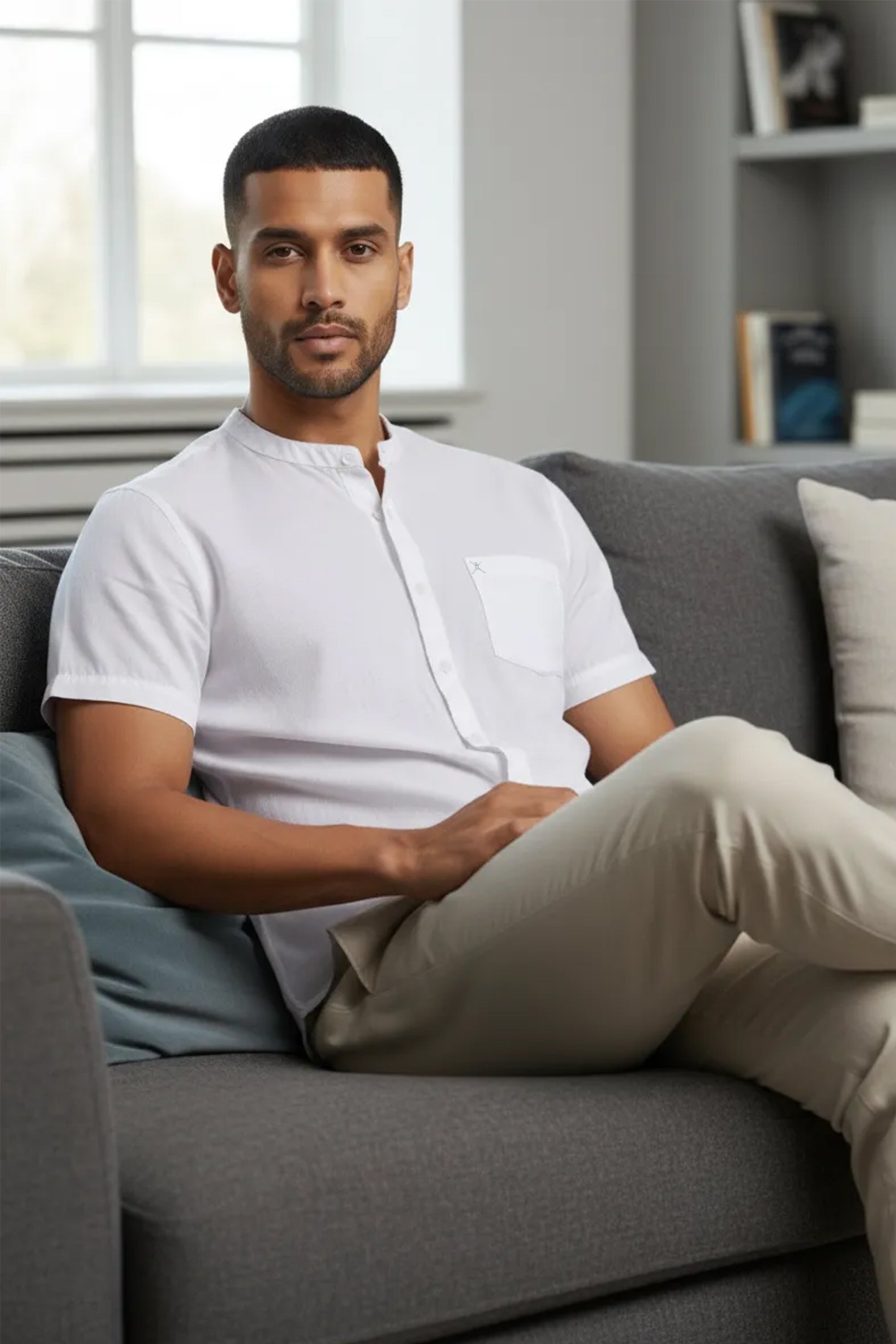 Slim Fit Safari White S/S Shirt