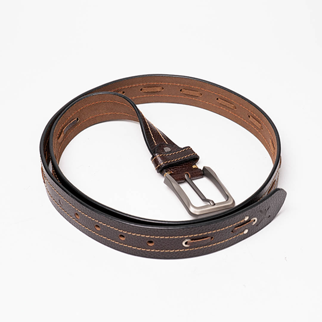 Gents Casual Leather Belt - Dark Brown