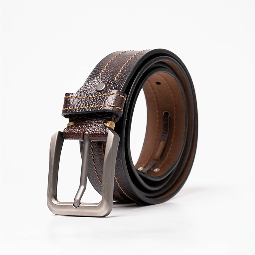 Gents Casual Leather Belt - Dark Brown