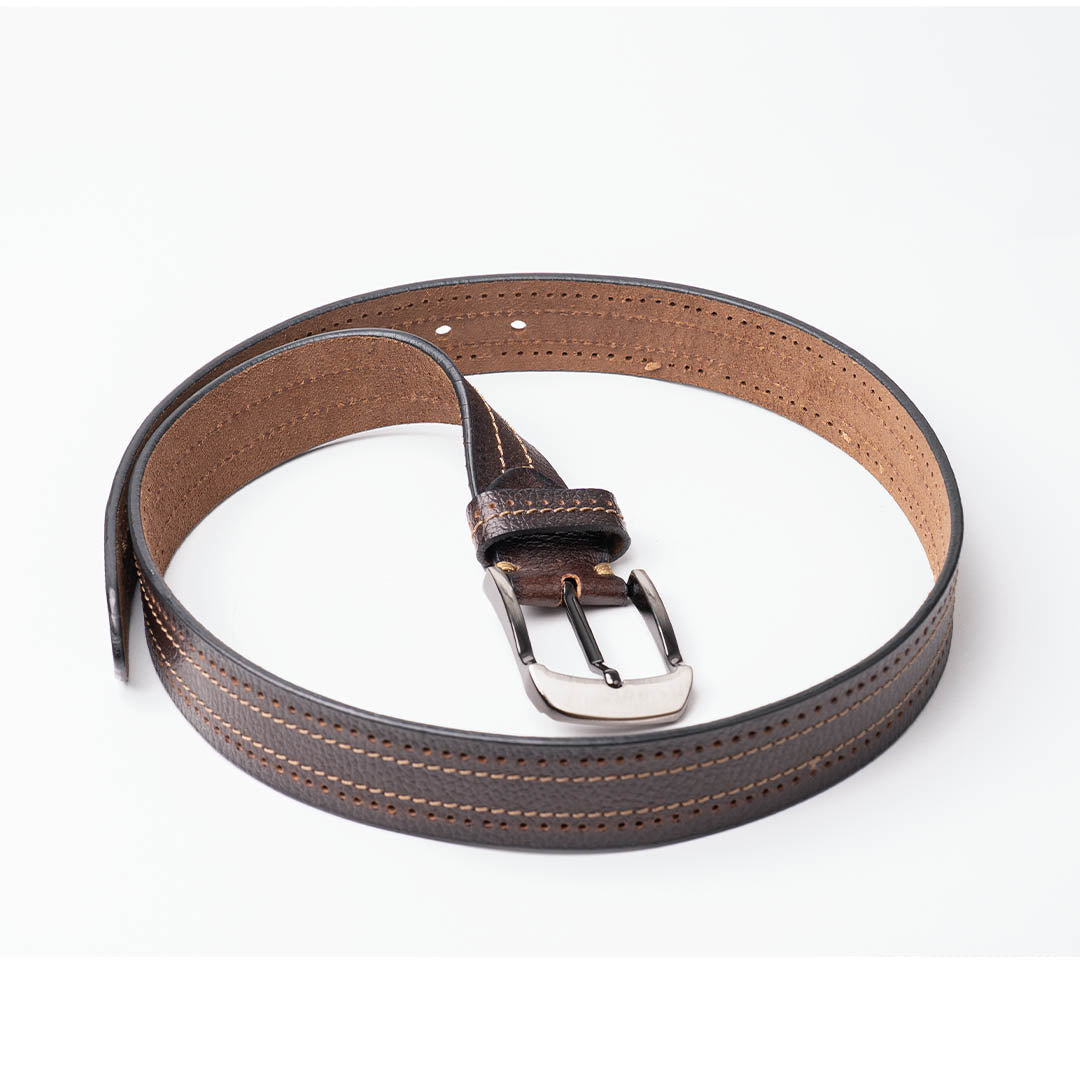 Gents Casual Leather Belt - Dark Brown
