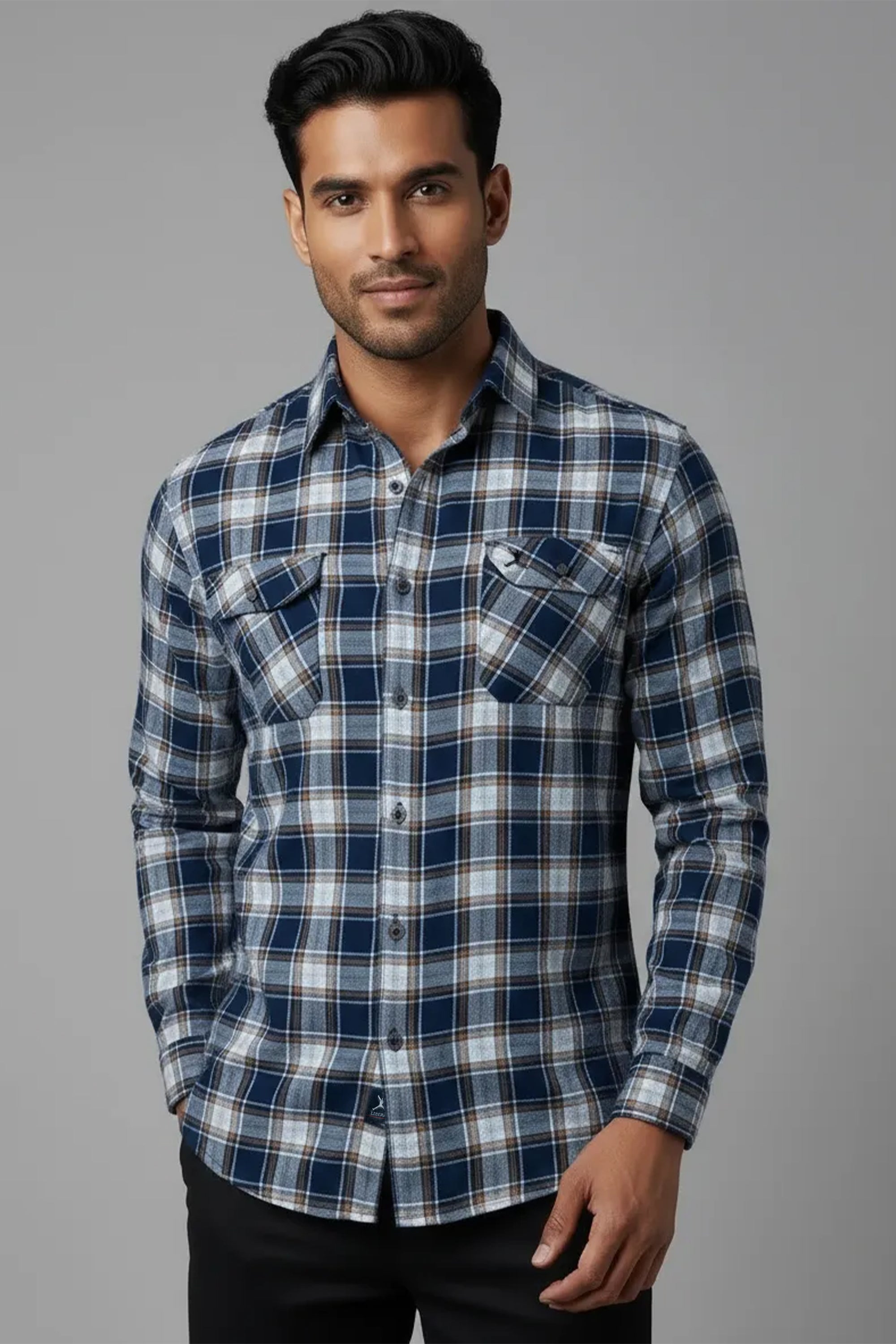 Slim Fit Cotton Check L/S