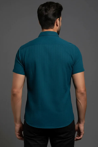 Slim Fit  Cotton Plain Stripes Shirt