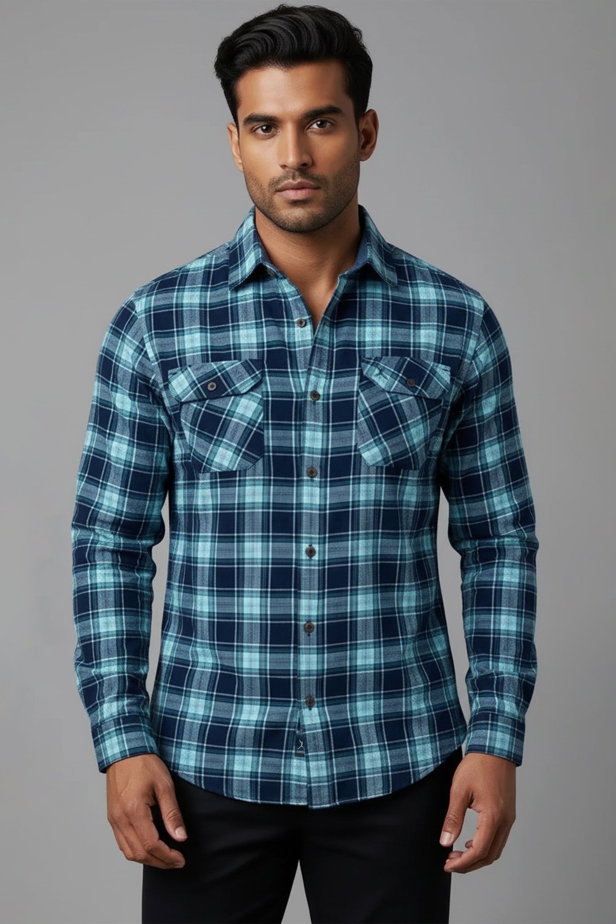 Slim Fit Cotton Check L/S