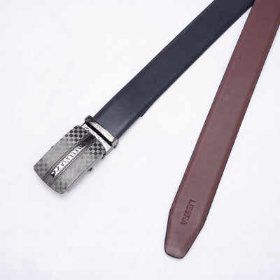 Genuine Leather Auto Lock Belt - Black | Light Brown