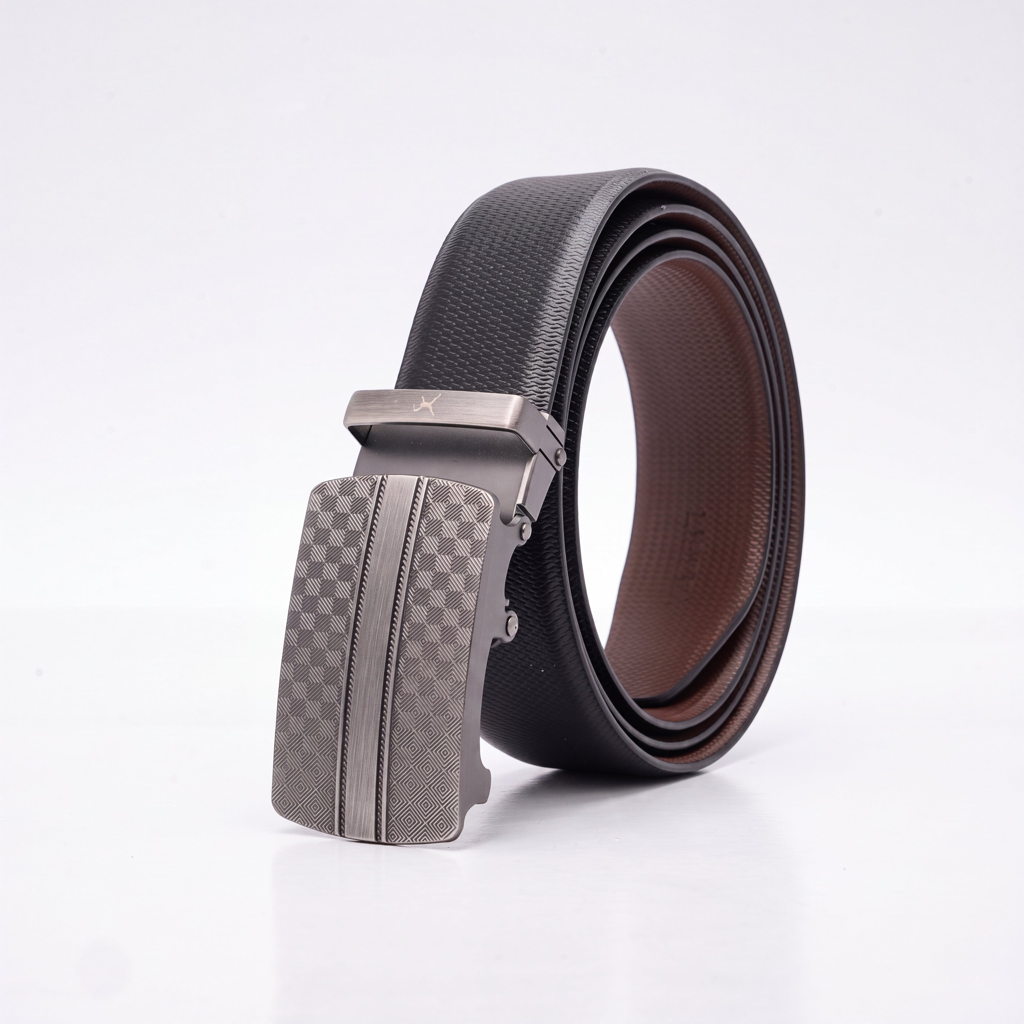 Genuine Leather Auto Lock Belt - Black | Light Brown