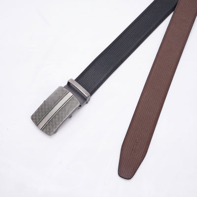 Genuine Leather Auto Lock Belt - Black | Light Brown