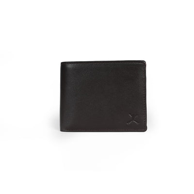 Genuine Leather RFID Coin Pocket Wallet - Dark Brown