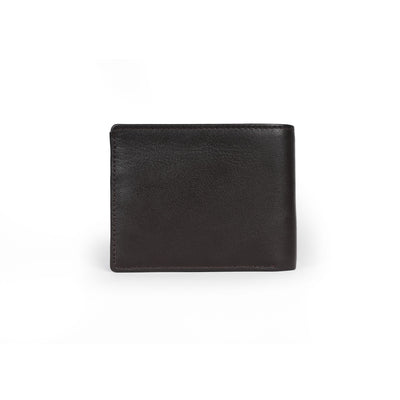 Genuine Leather RFID Coin Pocket Wallet - Dark Brown