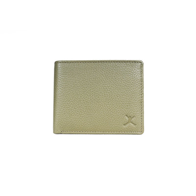 Italian Leather RFID Pebbled Wallet - Laurel Green