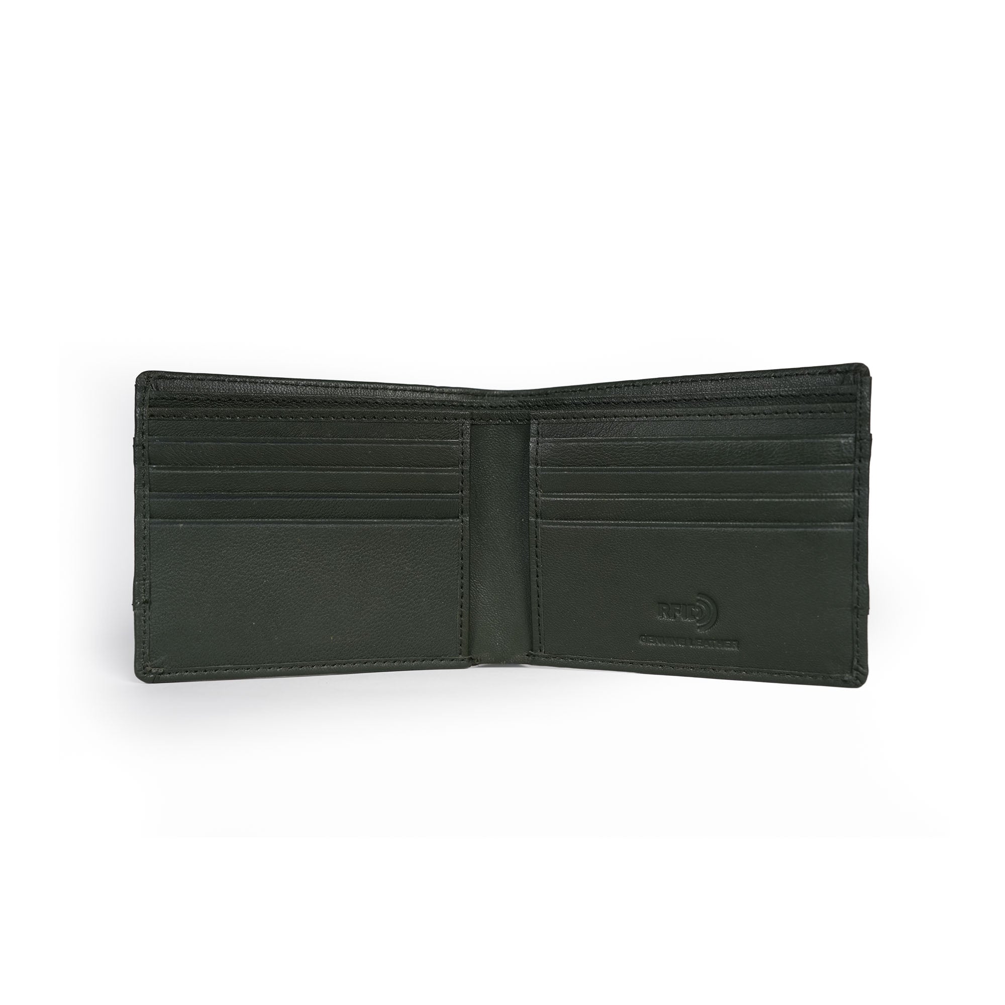 Genuine Leather RFID Wallet - Green