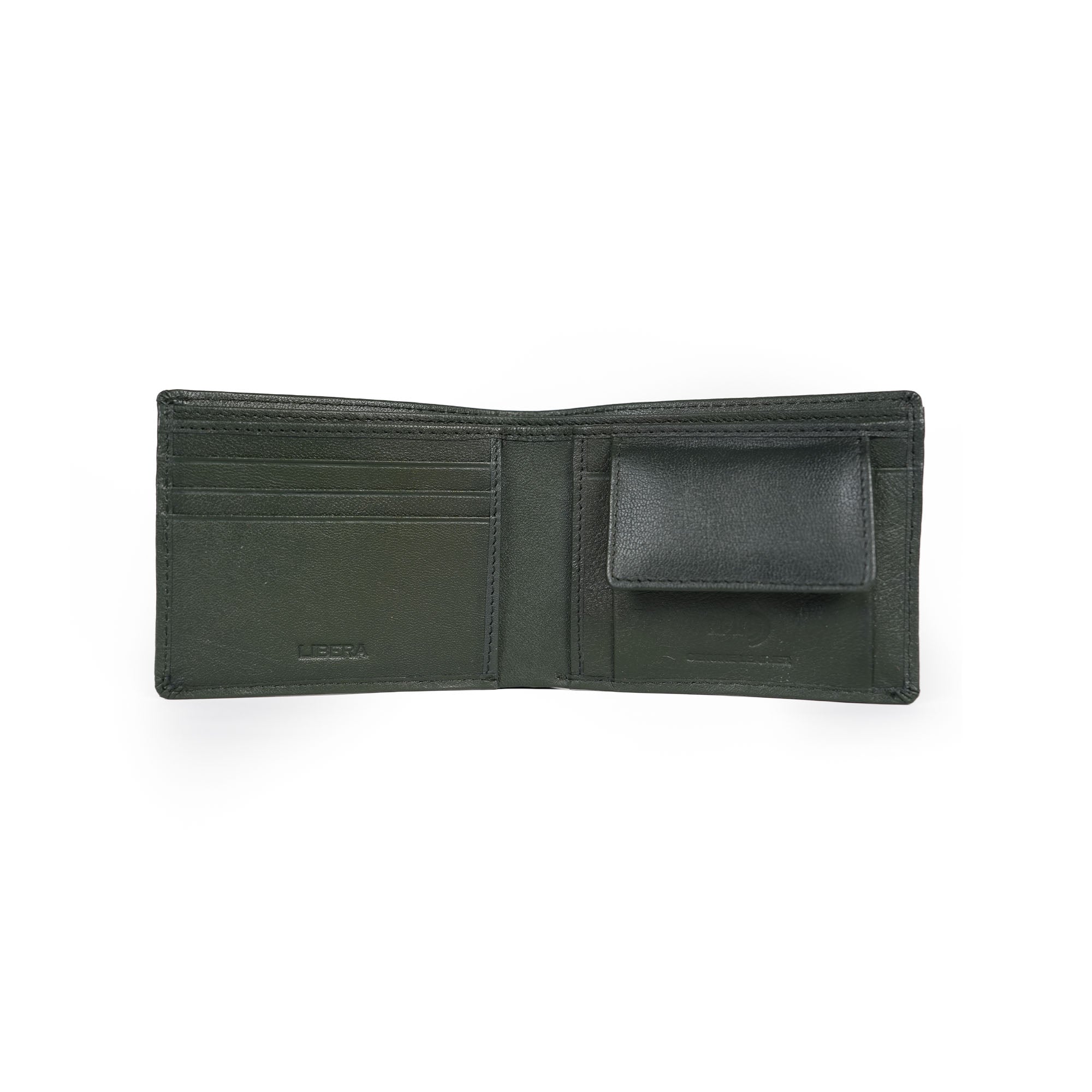 Genuine Leather RFID Coin Pocket Wallet - Green