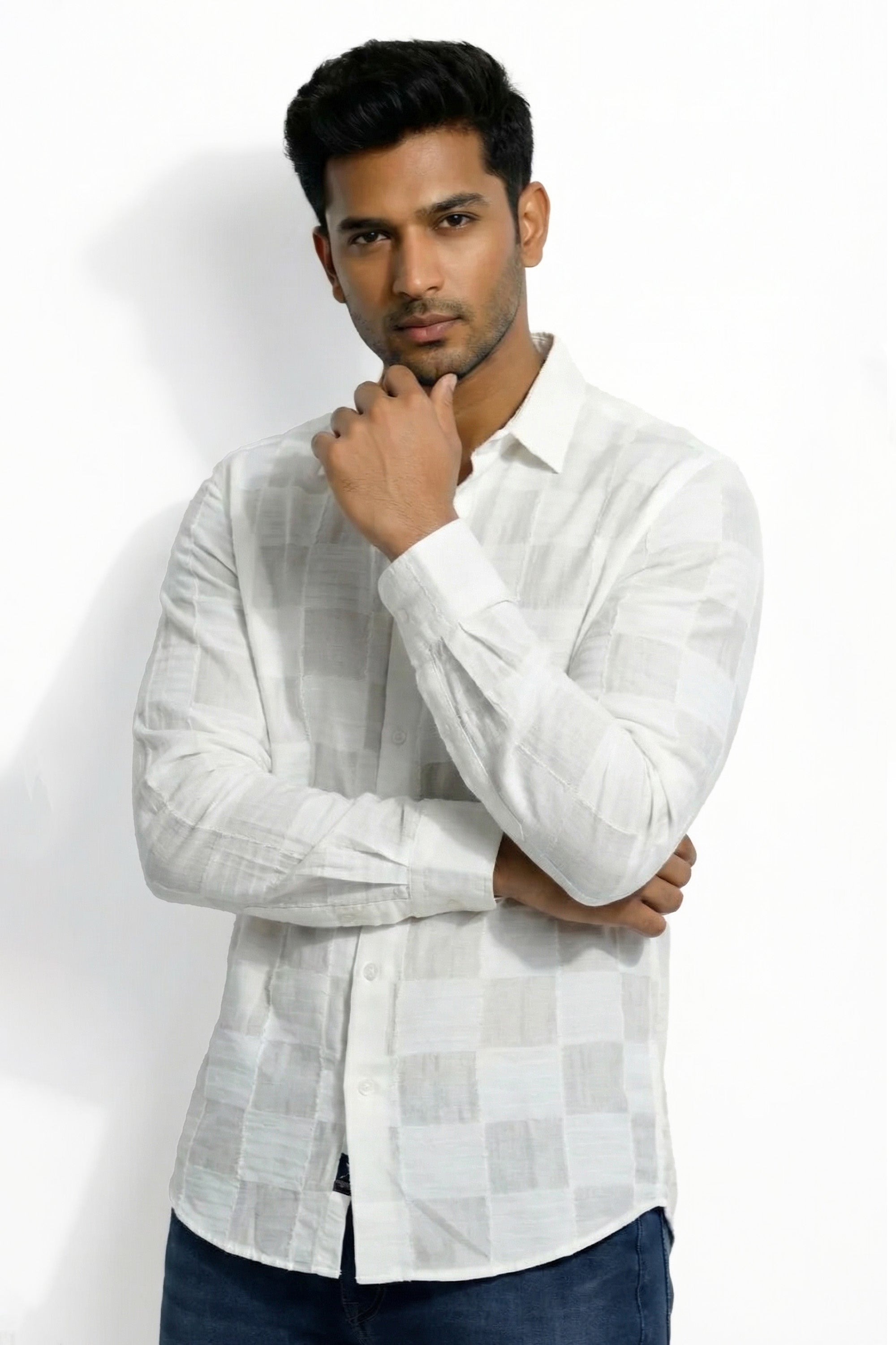 Slim Fit Cotton Plain L/S Shirt